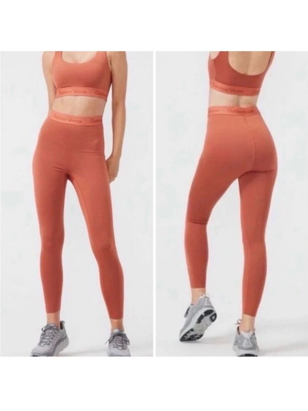 Outdoor Voices leggings Medium high waisted Smooth branded waist Athletic Yoga